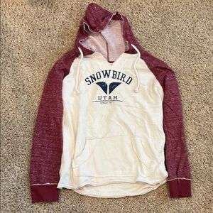 Snowbird Utah Red and White Hoodie
